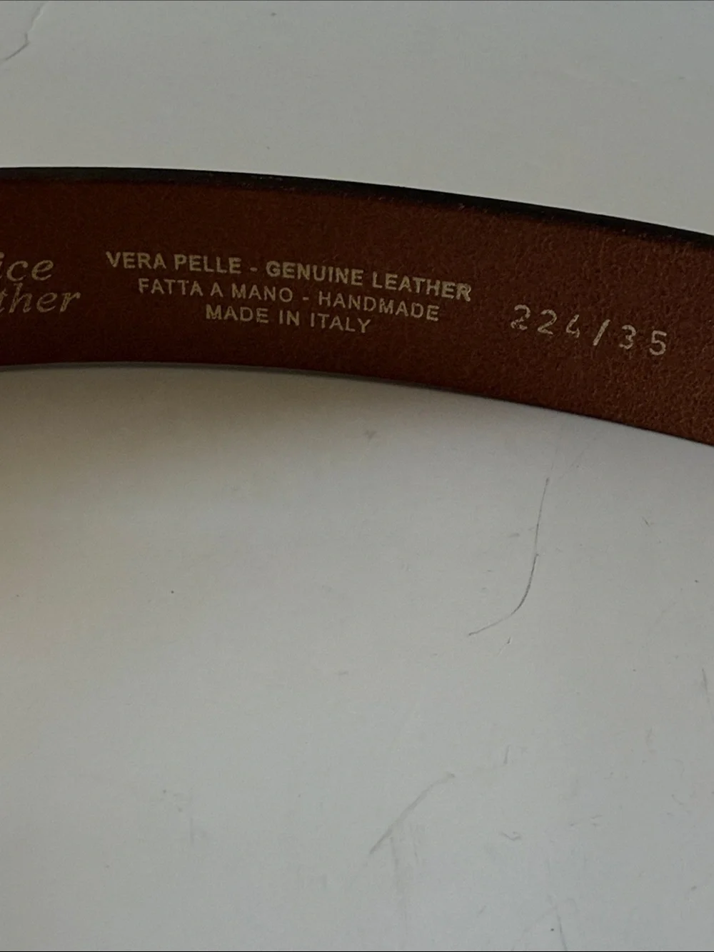 Vera Pelle Genuine Leather handmade Belt Made In Italy